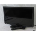 A Toshiba 28" television with remote.