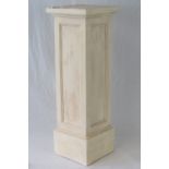A contemporary plaster column standing 70cm high, 23.5cm sq.
