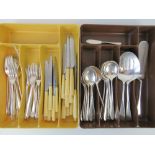 A large quantity of Walker and Hall flatware including dinner knives and forks,