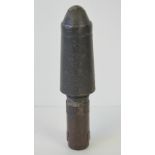 An inert WWII German Mauser K98 rifle grenade with bakelite rifled fuse.