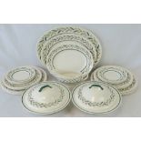 A Royal Doulton Almond Willow dinner service comprising two lidded tureens,