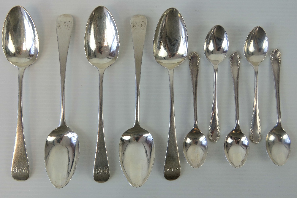 A set of five Georgian HM silver teaspoons bearing partial hallmark (no town) c1811,