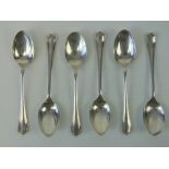 A set of six HM silver teaspoons, Sheffield 1944 hallmark, made by Atkin Bros, 2.73ozt.