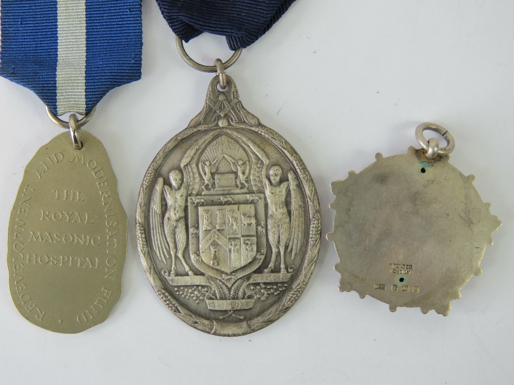 Masonic Regalia; a HM silver and enamelled Royal Masonic Institution for Girls 1906 Stewards jewel, - Image 2 of 2