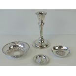 A HM silver single candlestick standing 16.5cm high.