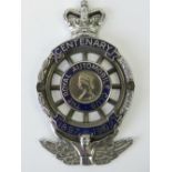 A chrome plated RAC car badge for the Centenary 1897 - 1997, by Toye Kenning & Spencer, London,