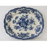 A blue and white Adderleys 'Asiatic Pheasants' meat plate, 39cm wide.