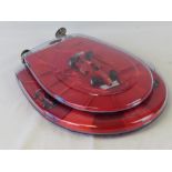 A Ferrari themed toilet seat as manufact