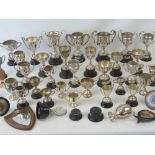 A large collection of silver plated trop