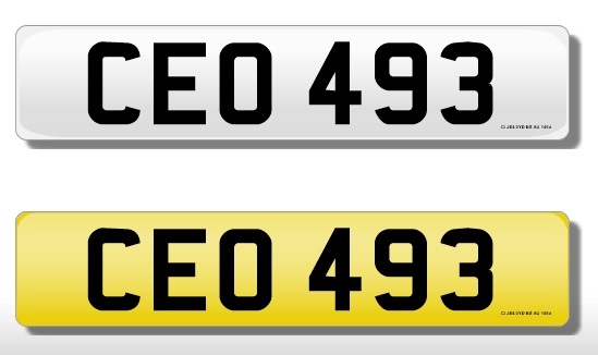 Registration Plate 'CEO 493' on retention. Reduced buyers premium 15.5% + VAT. SIA.