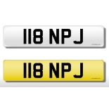 Registration Plate '118 NPJ' on retention. Reduced buyers premium 15.5% + VAT. SIA.