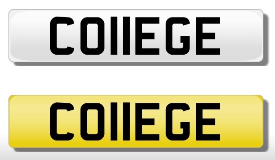 Registration Plate 'CO11EGE' (COLLEGE) o