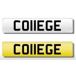 Registration Plate 'CO11EGE' (COLLEGE) o