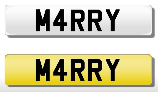 Registration Plate 'M4RRY' (MARRY) on re