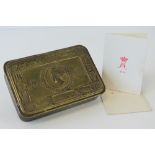 WW I Christmas 1914 Princess Mary brass gift box.