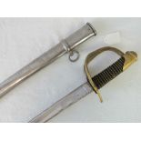 A Polish Cavalry Officers sabre having wire bound grip and engraved blade '...
