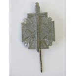 A WWII German stick pin having Iron Cross under swastika and sword with Oak leaves.