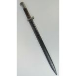 A smart K98 Mausser bayonet with plain blade and scabbard, blade length 40cm.