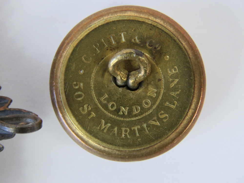 A Victorian shako plate helmet badge and matching tunic button for the 58th Regiment (Rutland). - Image 3 of 3