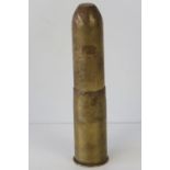 A rare inert WWI German 37mm Kreigsmarine 'messenger pod' hollow projectile, dated 1918.