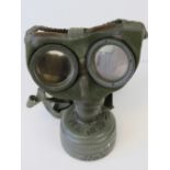 A WWII German military issue GM-30 Infantry gas mask, size 2, with filter, dated 1938.