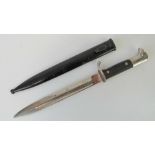 A German WWII parade bayonet having rare Solingen blade marked E.