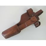 A fine reproduction WWII German 'broom handle' Mauser leather stock rig.