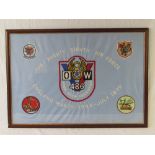 A 'Mighty 8th Air Force' flag, 98 x 69cm, in glazed frame.