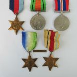 A WW II medal group comprising BWM, Defence Medal, 1939-45 Star with France & Germany clasp,