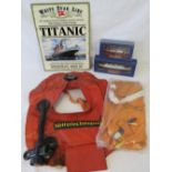 A nautical themed display set including; White Star Line enamel sign,