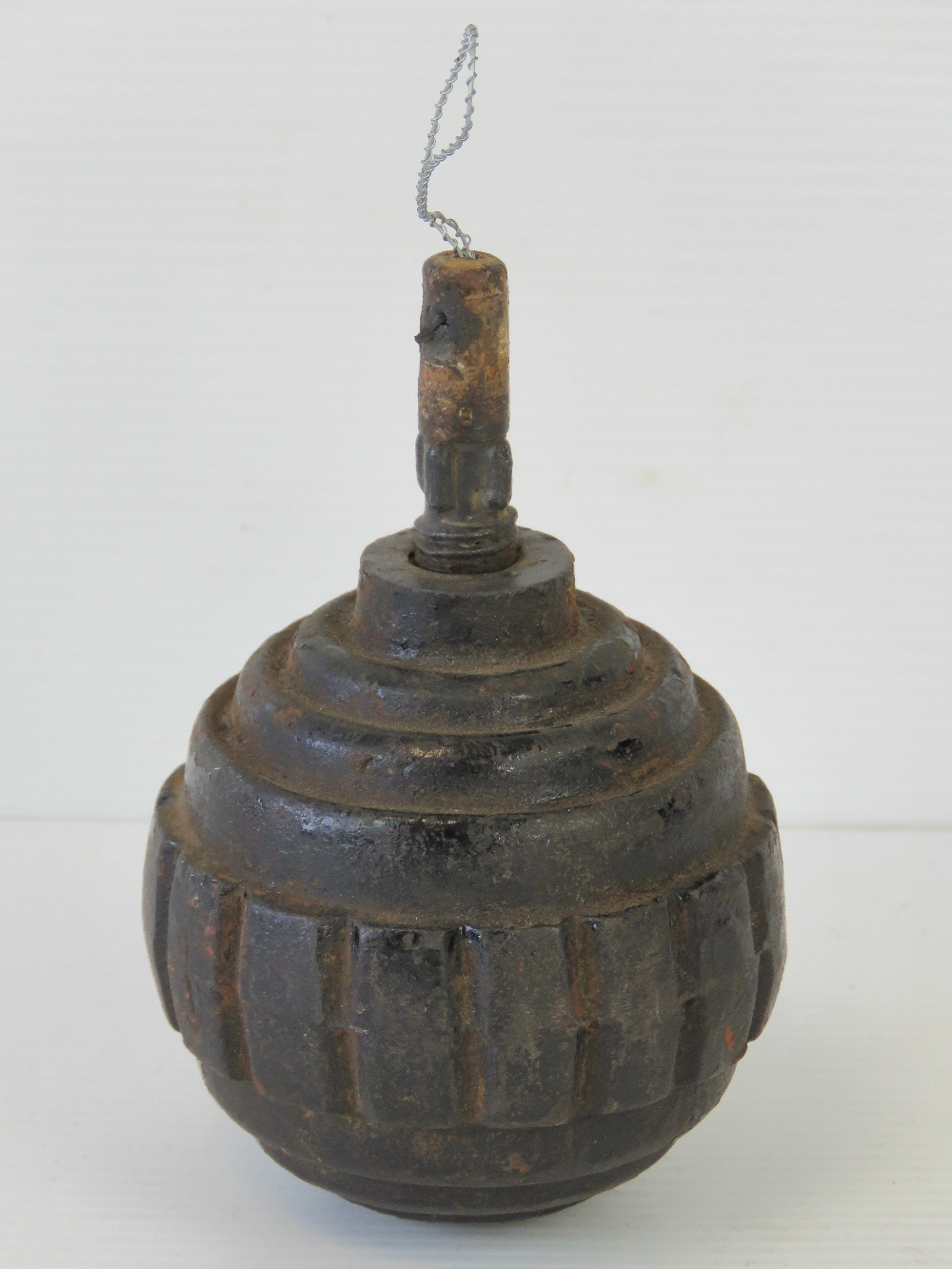 An inert WWI Infantry issue Kugel grenade with original fuse and wire.