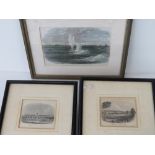 Two prints of Chatham Barracks and a third showing Chatham seige operations. Three items.