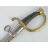 A 19thc French sabre, with double fullered curved blade, 81cm,