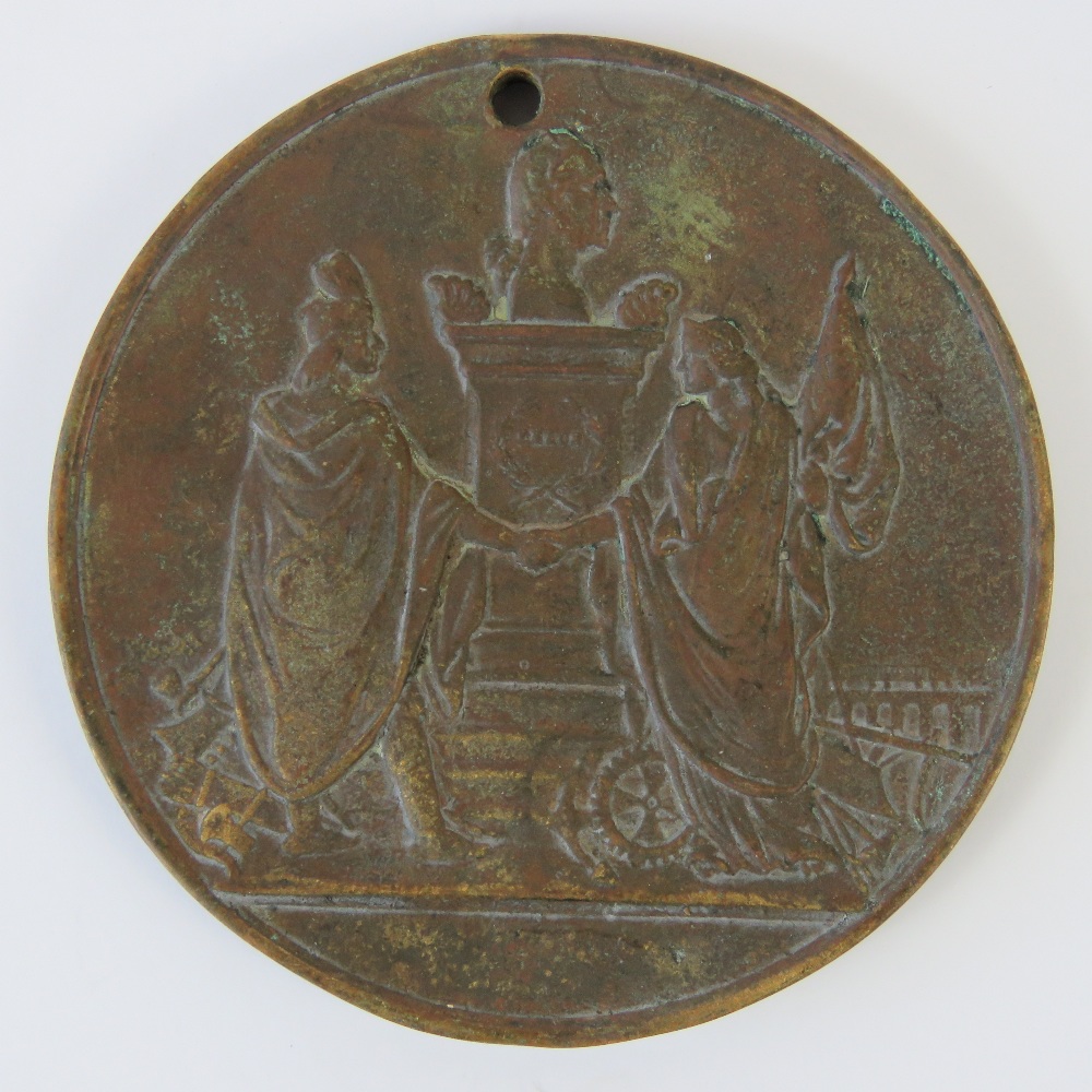 A rare 1865 Andrew Johnson bronze Indian Peace Medal given to Native American leaders at treaty - Image 2 of 2