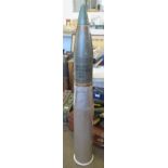 An inert WWII British Military 105mm Armour piercing Canon round in case, with head and fuse,