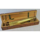 A WWI brass gun sighting telescope 3269 by W Watson & Sons Ltd, patt G340, No 18,