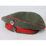 A reproduction WWI German 'Pork Pie' cloth hat fabric liner stamped BA. VIII 1916.
