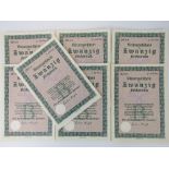 Seven late WWII German bond certificates