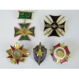 Five Cold War era Russian badges; Zhukov