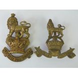 Two large Royal Marines badges, one Vict