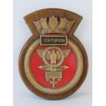 A Naval cast alloy crest plaque for HMS