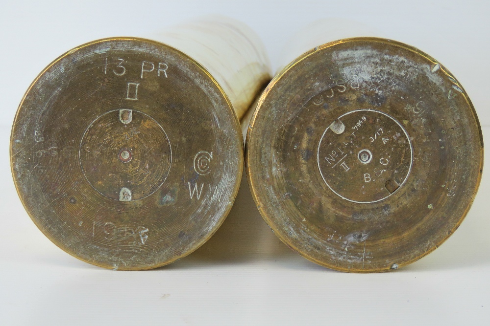 A pair of brass shell cases each bearing - Image 2 of 2