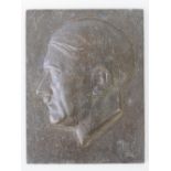A bronze relief moulded plaque of Adolf