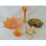 A quantity of assorted Carnival glass in