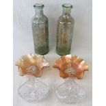 A pair of handkerchief carnival glass di