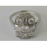 An 18ct white gold Art Deco style diamon