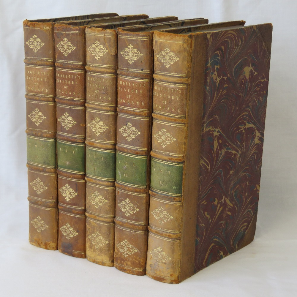 A set of five half leather bound edition