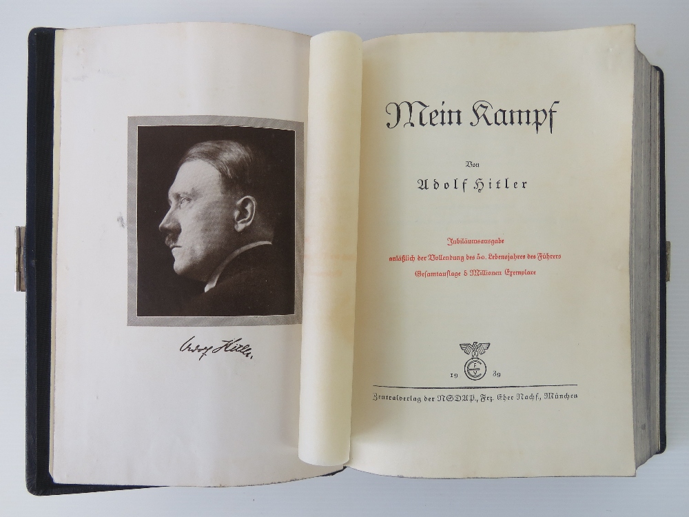 A rare presentation copy of Mein Kampf as presented to Hermann Goering by Adolf Hitler on the - Image 3 of 4