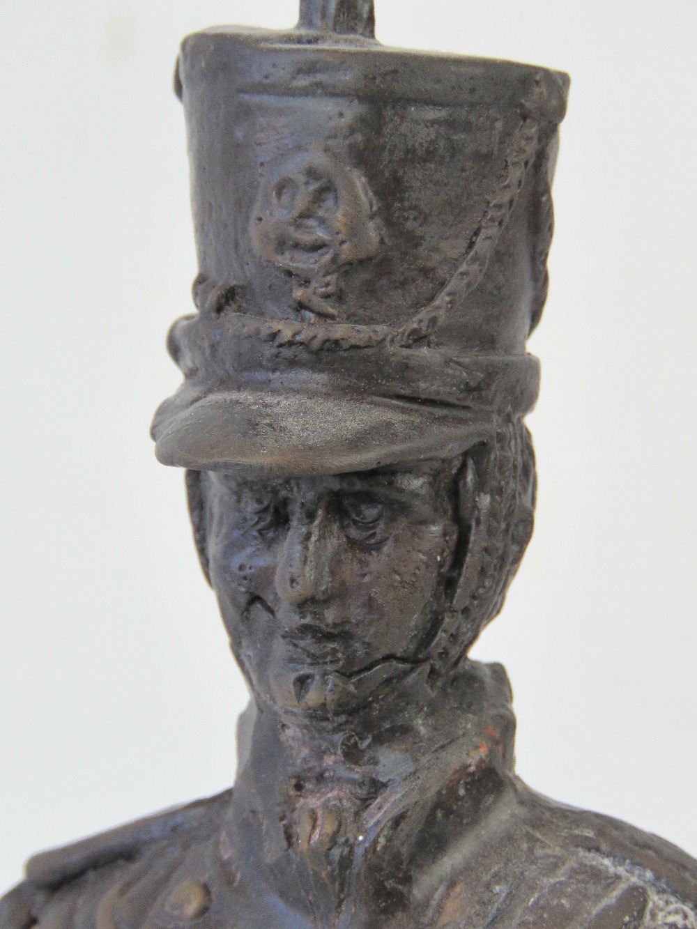 A bronzed patinated figure of a mounted - Image 3 of 5