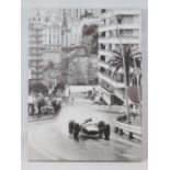 Monaco Grand Prix, a monochrome print on canvas, 80cm x 60cm.